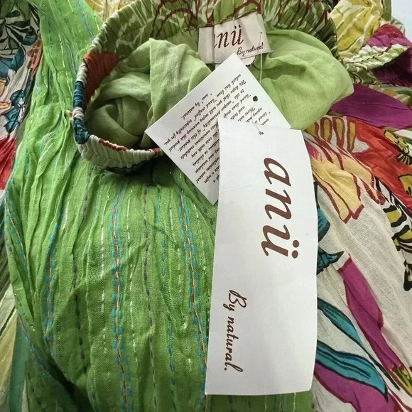 Anü Sz S Colorful Breezy Funky Lightweight‎ Floral Art-to-Wear Skirt Cotton Lux - Picture 11 of 16